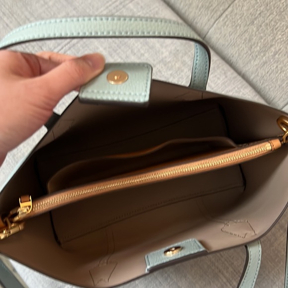 Tory Burch Small Perry Triple Compartment Tote Bag in Blue Celadon - Picture 10 of 15